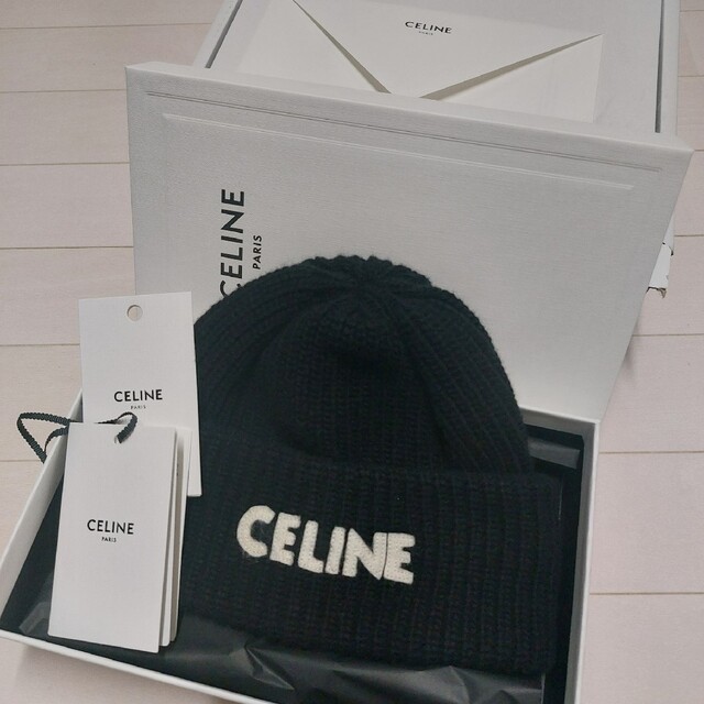 celine - CELINEエンブロイダリー ニット帽 セリーヌ 正規品 ブラック