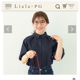 リアラバイピージー(Liala×PG)のリアラPG  ブラウス（ネイビー色）新品！お値下げ❗️3900円→3400円❗️(シャツ/ブラウス(半袖/袖なし))