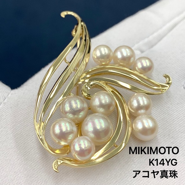 MIKIMOTO - ミキモト ブローチ MIKIMOTO あこや真珠 アコヤ パール K14