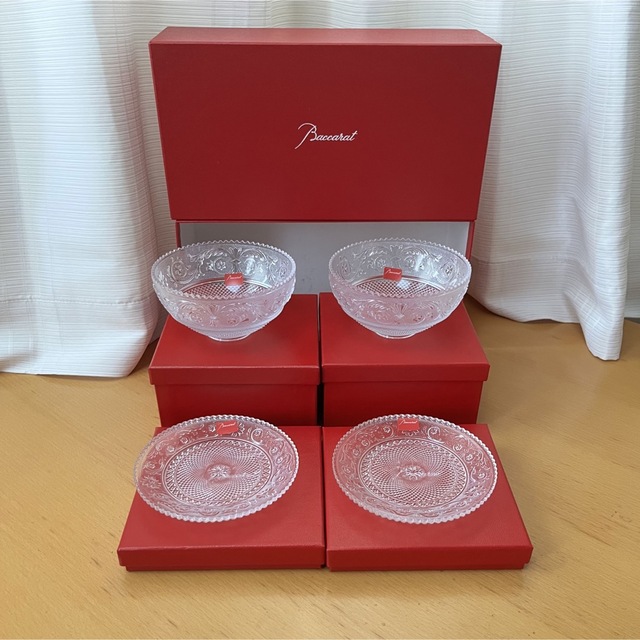 Baccarat - baccara アラベスク ボウル2個× プレート2枚 未使用(箱訳