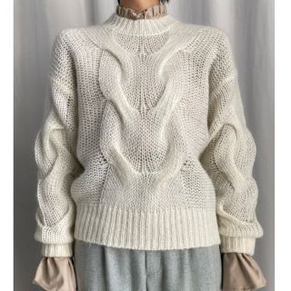 アメリヴィンテージ(Ameri VINTAGE)の【美品】Ameri アメリ　UND CABLE MOHAIR KNIT(ニット/セーター)