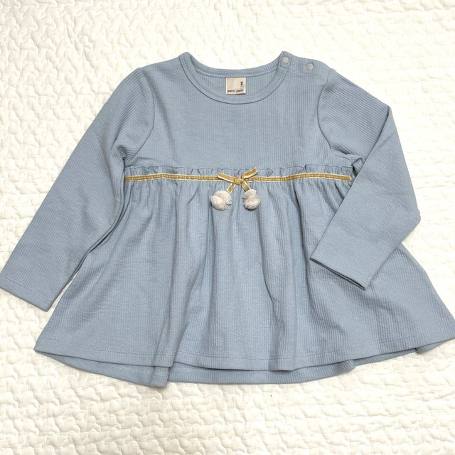 petit main(プティマイン)のpetitmainポンポンチュニック90cm、チェリー衿80cm キッズ/ベビー/マタニティのキッズ服女の子用(90cm~)(Tシャツ/カットソー)の商品写真