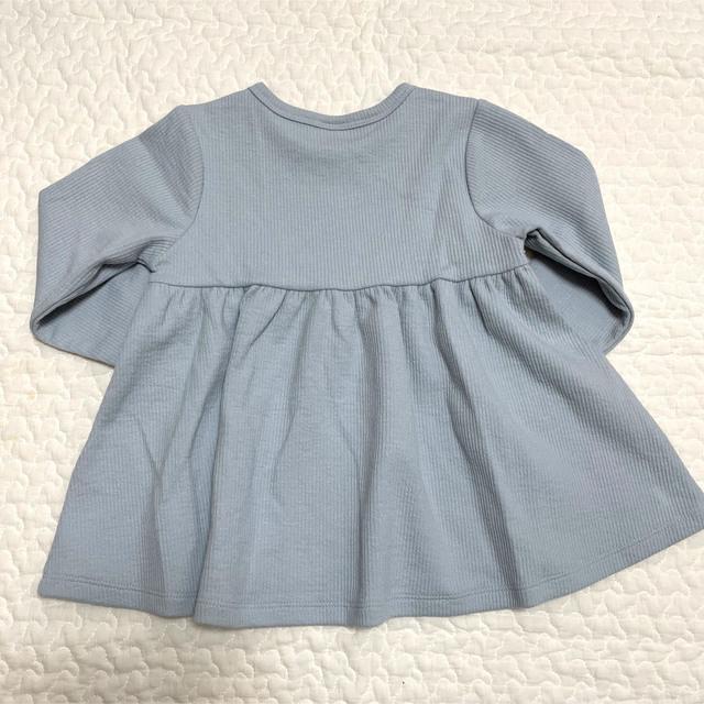 petit main(プティマイン)のpetitmainポンポンチュニック90cm、チェリー衿80cm キッズ/ベビー/マタニティのキッズ服女の子用(90cm~)(Tシャツ/カットソー)の商品写真