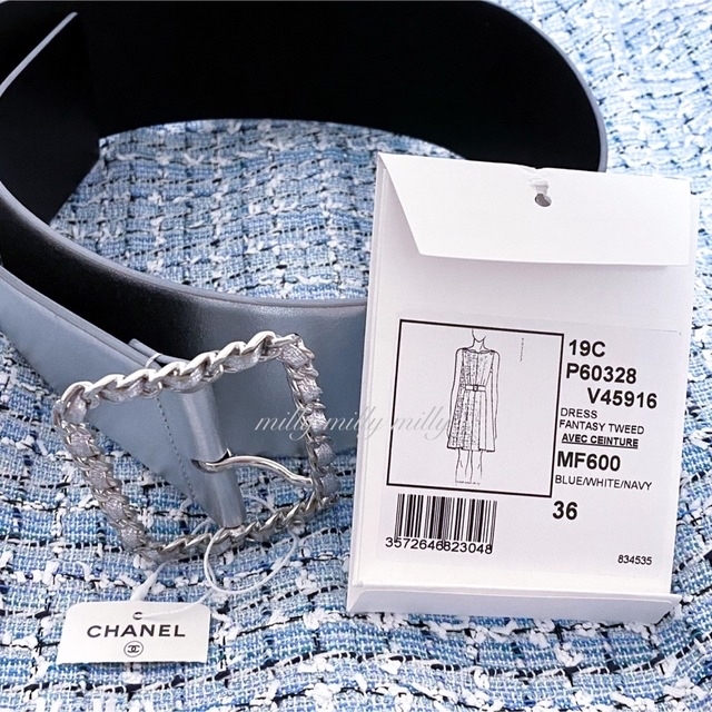 新品タグ付【CHANEL】LAPAUSAツイードワンピース - ひざ丈ワンピース