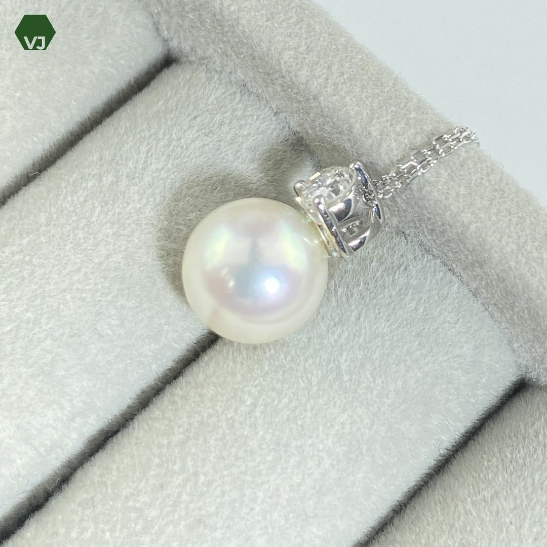 17-33】パール ダイヤモンド ネックレス D0.2ctの通販 by vivid 17-33】パール ダイヤモンド ネックレス D0.2ctの通販 by vivid