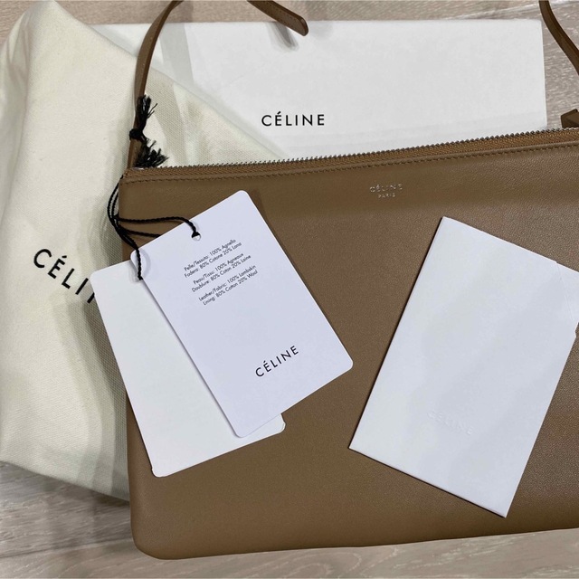 celine(セリーヌ)の専用　CELINE セリーヌ　トリオ　ラージ　キャメル　シルバー　ショルダー レディースのバッグ(ショルダーバッグ)の商品写真