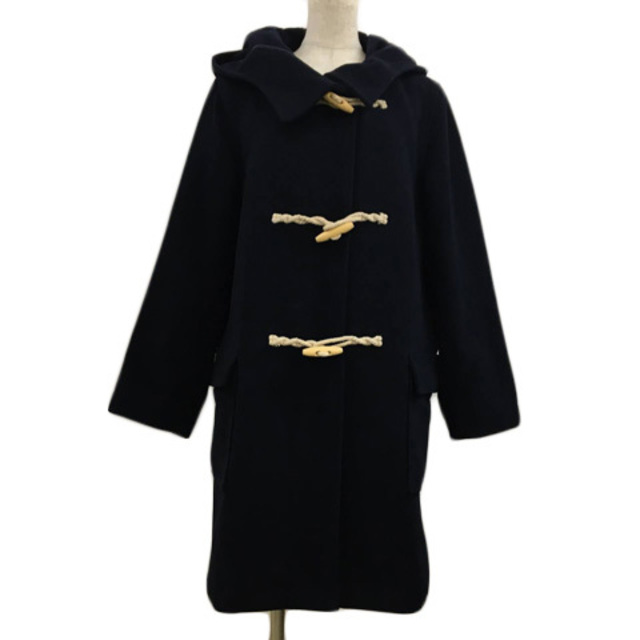 Ungrid(アングリッド)のアングリッド コート ダッフル ロング ウール 無地 フード 長袖 M 紺 レディースのジャケット/アウター(ダッフルコート)の商品写真