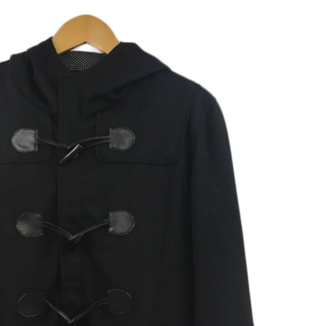 BROWNY(ブラウニー)のブラウニー コート ダッフル ショート丈 無地 ジップアップ 長袖 M 黒 メンズのジャケット/アウター(ダッフルコート)の商品写真