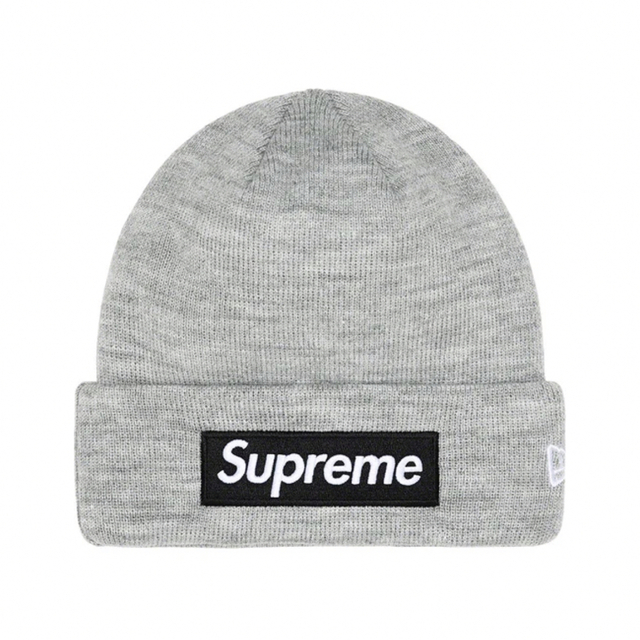 22AW Supreme Box Logo Beanie Grey