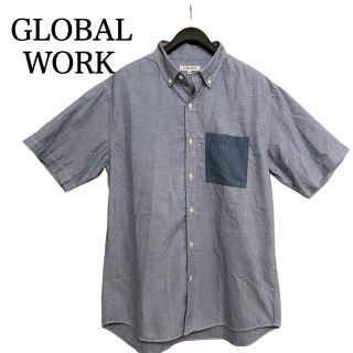 グローバルワーク(GLOBAL WORK)のGLOBAL WORK  半袖シャツ メンズ M 青(シャツ)