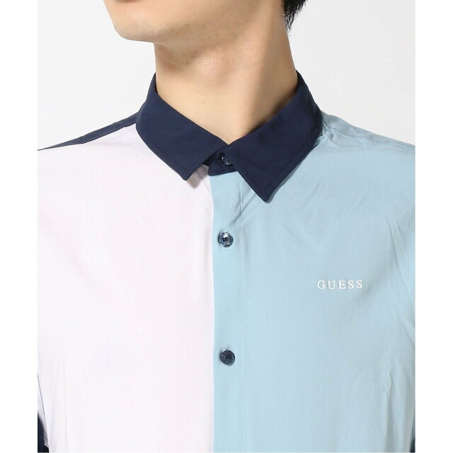 GUESS(ゲス)の【ブルー(G7R1)】【M】(M)Erewhon Colorblock Plain メンズのトップス(シャツ)の商品写真