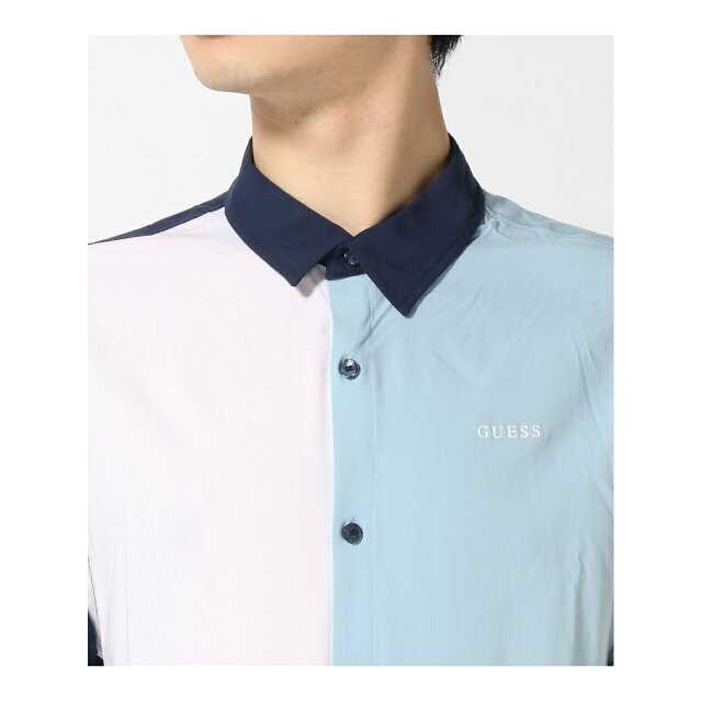 GUESS(ゲス)の【ブルー(G7R1)】(M)Erewhon Colorblock Plain メンズのトップス(シャツ)の商品写真