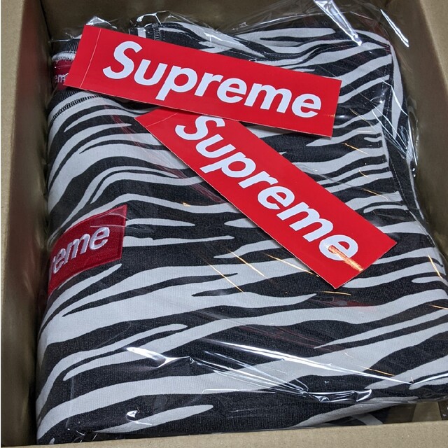 Supreme Box Logo Crewneck Zebra ゼブラ L