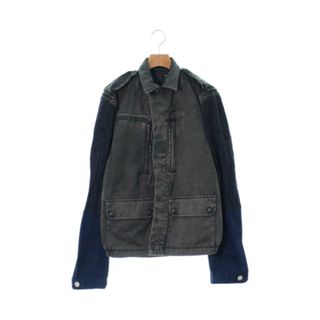 ジレ(gilet)のGILET ジレ ミリタリーブルゾン 0(XS位) グレー系x紺 【古着】【中古】(ミリタリージャケット)