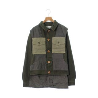 ジレ(gilet)のGILET ジレ ミリタリーブルゾン -(M位) カーキ 【古着】【中古】(ミリタリージャケット)