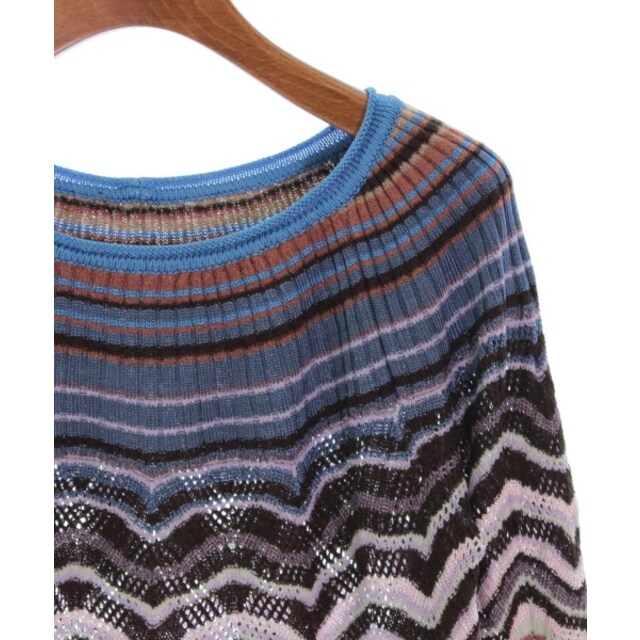 MISSONI(ミッソーニ)のMISSONI ニット・セーター 40(M位) 青x茶xピンク等(総柄) 【古着】【中古】 レディースのトップス(ニット/セーター)の商品写真