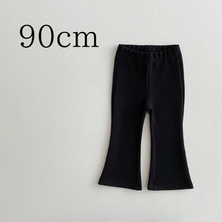韓国子供服 ボトムス ズボン フレアパンツ ブラック 子ども服 90cm(パンツ/スパッツ)