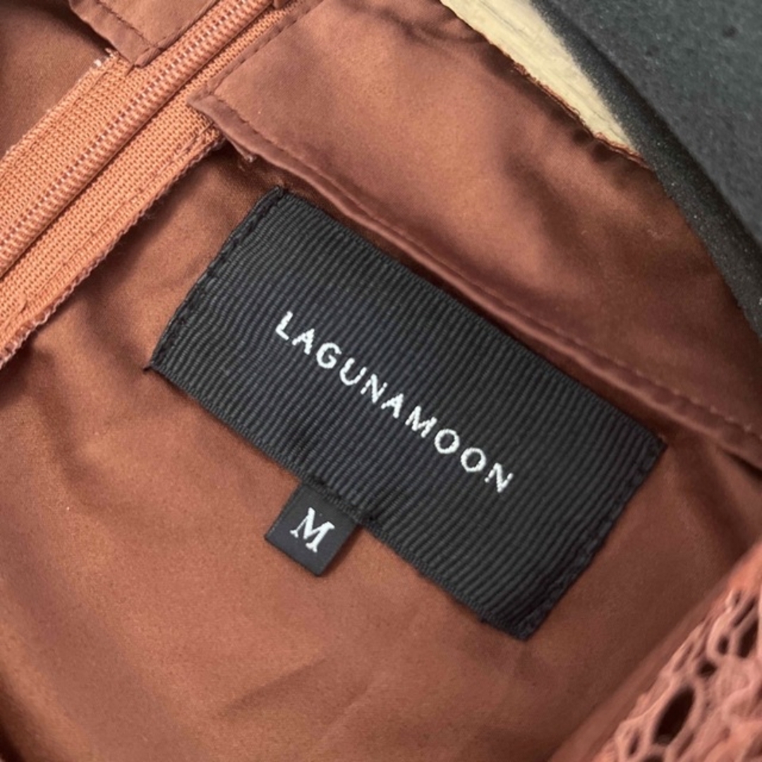 LagunaMoon(ラグナムーン)のポケット付き　ラグナムーン　オレンジ　総レース　ワンピース　 レディースのワンピース(ロングワンピース/マキシワンピース)の商品写真