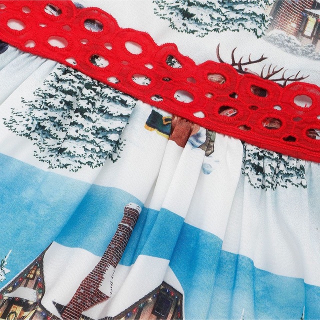 クリスマス ドレス ワンピース  女の子 サンタ ドレス 北欧 キッズ 服 キッズ/ベビー/マタニティのキッズ服女の子用(90cm~)(ワンピース)の商品写真