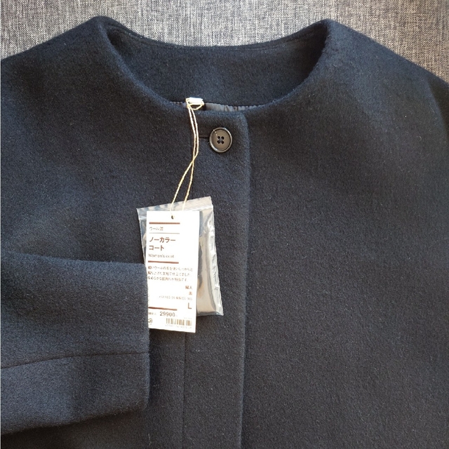 MUJI (無印良品) - ウール混ノーカラーコートの通販 by りぼん's MUJI (無印良品) - ウール混ノーカラーコートの通販 by りぼん's