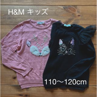 エイチアンドエム(H&M)のH&M キッズ　ニット2点まとめ売り　110〜120cm 女の子(ニット)