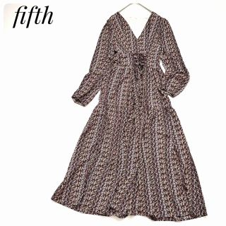 フィフス(fifth)の美品✨fifth ロング ワンピース マキシ丈 長袖 パープル 白 ピンク 黒(ロングワンピース/マキシワンピース)