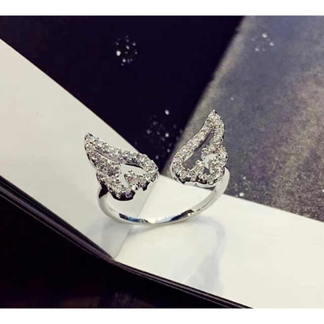 2個価格　フリーサイズ　リング　指輪　羽　天使の羽 レディースのアクセサリー(リング(指輪))の商品写真