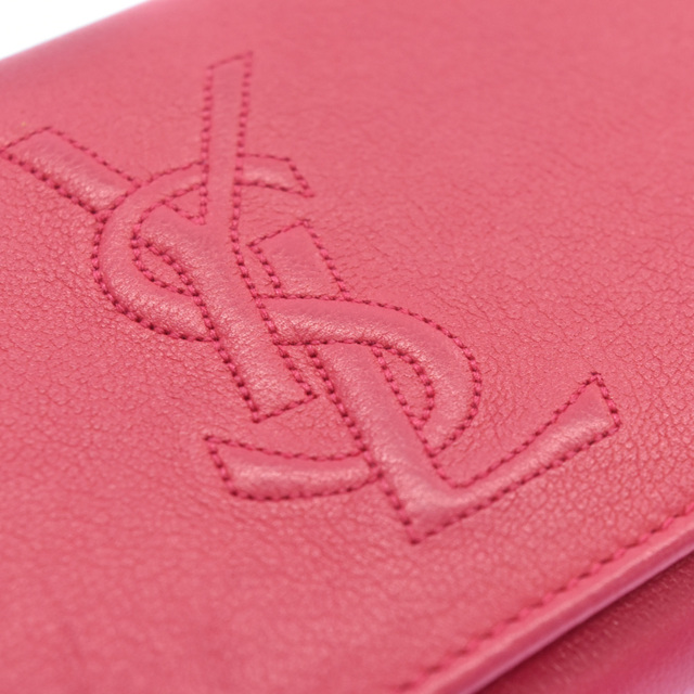Saint Laurent(サンローラン)のYVES SAINT LAURENT イヴサンローラン 352905 YSLロゴ2つ折り長財布 ロングウォレット ピンク レディースのファッション小物(財布)の商品写真