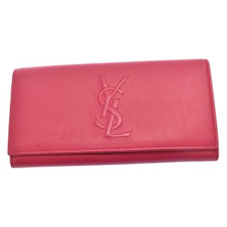 サンローラン(Saint Laurent)のYVES SAINT LAURENT イヴサンローラン 352905 YSLロゴ2つ折り長財布 ロングウォレット ピンク(財布)