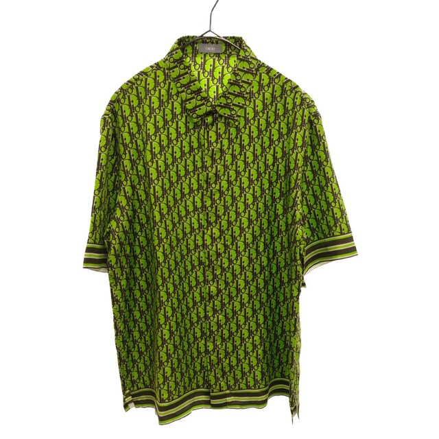 DIOR ディオール NEON GREEN PIXEL OBLIQUE SHIRT 193C545A4751 ネオングリーン ピクセル オブリークシャツ グリーン