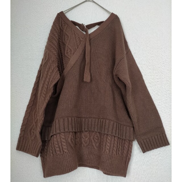 moussy(マウジー)のmoussy CABLE LAYERED KNIT レディースのトップス(ニット/セーター)の商品写真