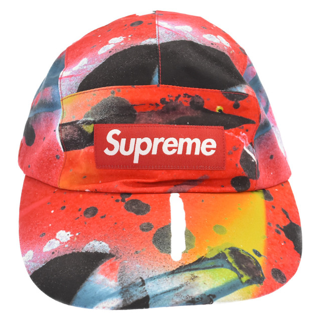 SUPREME シュプリーム 20SS GORE-TEX LONG BILL CAMP CAP ゴアテックスペイントプリント総柄 ロングビルキャンプキャップ 帽子 レッド570センチ表面