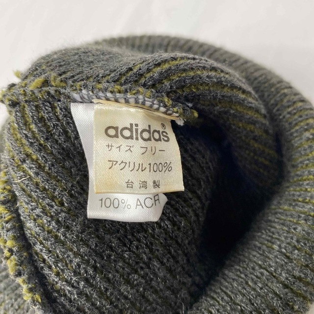 adidas(アディダス)の80’s adidas ニットキャップ デサント レアカラー グリーン×グレー メンズの帽子(ニット帽/ビーニー)の商品写真