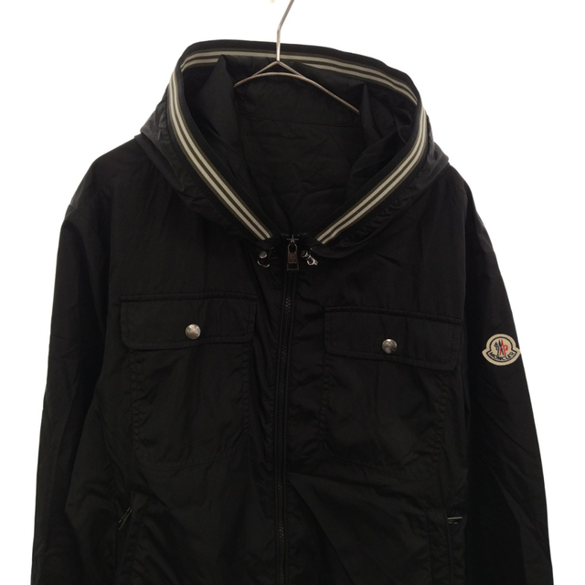 MONCLER モンクレール JEANCLAUDE GIUBBOTTO ロゴワッペン ジップアップ フーテッド ナイロンジャケット  D10914163405 54155 ブラック