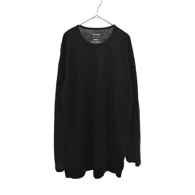 Yohji Yamamoto ヨウジヤマモト 21AW ウォッシャブル ウール天竺 ロングスリーブ Tシャツ ブラック HR-T70-174