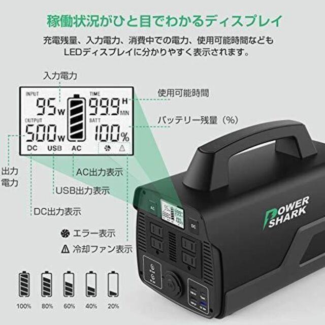 ポータブル電源 大容量 140000mAh/ 518W カメラ スマホ パソコン www