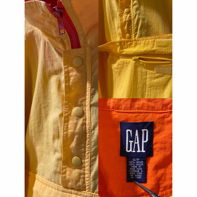 古着 ビンテージ 90s オールド GAP イエロー 黄 ナイロン ジャケット メンズのジャケット/アウター(ナイロンジャケット)の商品写真