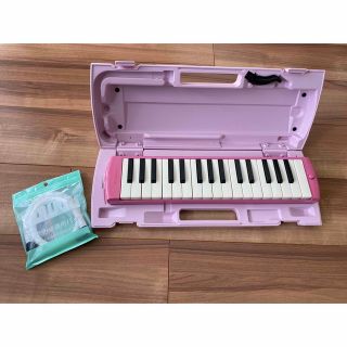 ヤマハ(ヤマハ)のYAMAHA ヤマハ　ピアニカ　新品パイプ付き　ピンク　鍵盤ハーモニカ　入学準備(キーボード/シンセサイザー)