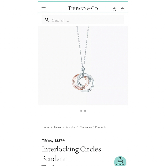 Tiffany & Co.(ティファニー)のTiffany ネックレス　ショッパー　リボン箱付き レディースのアクセサリー(ネックレス)の商品写真