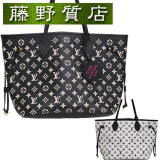 ルイヴィトン(LOUIS VUITTON)の （美品）ルイヴィトン LOUIS VUITTON ネヴァーフル MM スプリングインザシティ M46103 モノグラム アンプラント 黒 × 白 ポーチ 8121(トートバッグ)