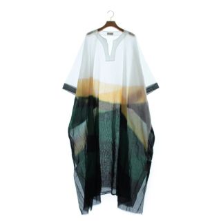 ドリスヴァンノッテン(DRIES VAN NOTEN)のDRIES VAN NOTEN ワンピース -(M位) 白x黄x緑等 【古着】【中古】(ひざ丈ワンピース)