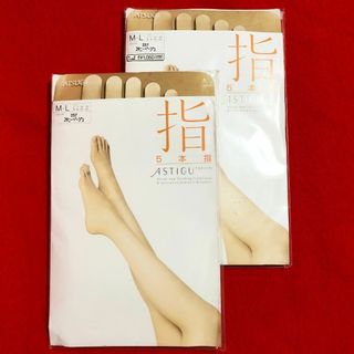 アスティーグ(ASTIGU)のアスティーグ指5本指タイツスキニーベージュM～L2点：消臭制菌・UV・静電気防止(タイツ/ストッキング)