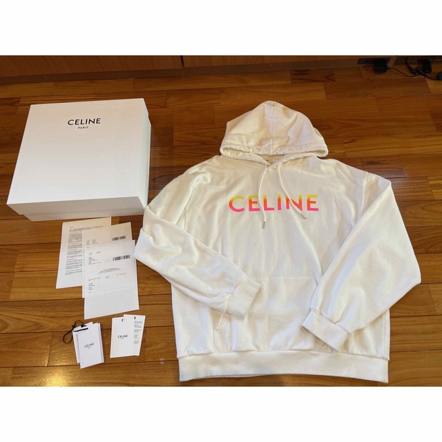 正規品☆CELINE☆セリーヌ☆ロゴプリントフーディ☆パーカー☆メンズ☆XXL