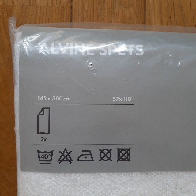 【新品】IKEA ALVINE SPETS レースカーテン 花柄 300㎝ 2セ 1