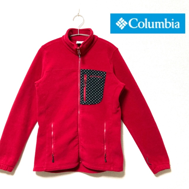 Columbia(コロンビア)の【美品】Columbia コロンビア　フリース　ワインレッド　ドット柄　M レディースのジャケット/アウター(その他)の商品写真