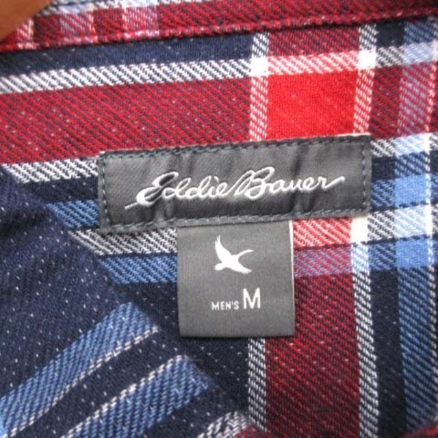 Eddie Bauer(エディーバウアー)のエディーバウアー チェックシャツ 長袖 ネイビー レッド マルチカラー M メンズのトップス(シャツ)の商品写真
