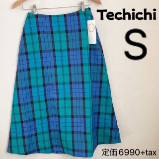 テチチ(Techichi)のTechichi テチチ チェックフレアスカート ネイビー スカート チェック(その他)