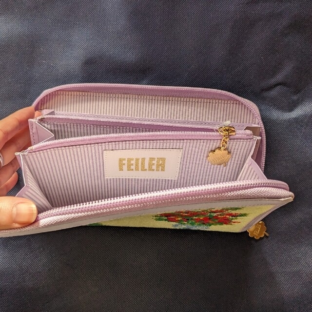未使用。FEILERフェイラー長財布( シェニール 花柄)