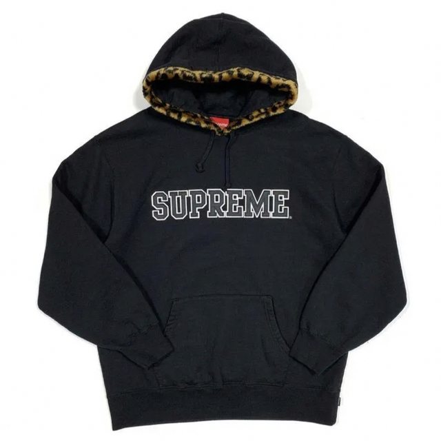 ジョングク着 SUPREME Leopard Trim スウェットパーカー XL メンズのトップス(パーカー)の商品写真