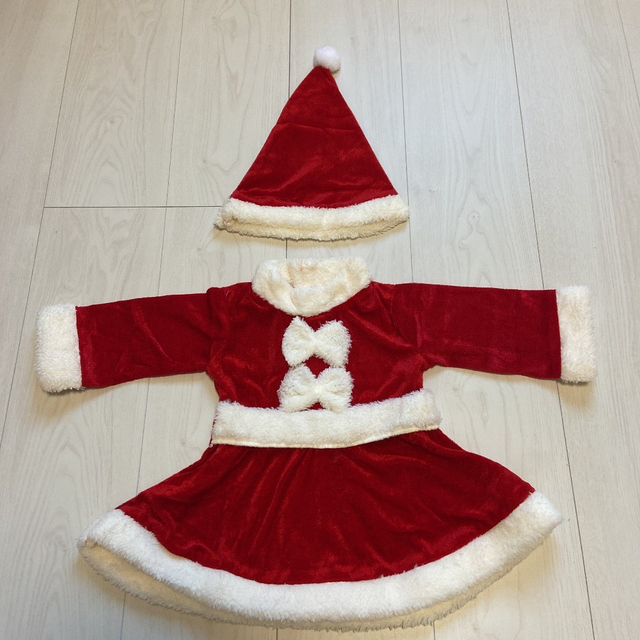 サンタコスプレ 女の子 クリスマス 服 衣装 子供用サンタ 新品 帽子付き 赤白 キッズ/ベビー/マタニティのキッズ服女の子用(90cm~)(ワンピース)の商品写真